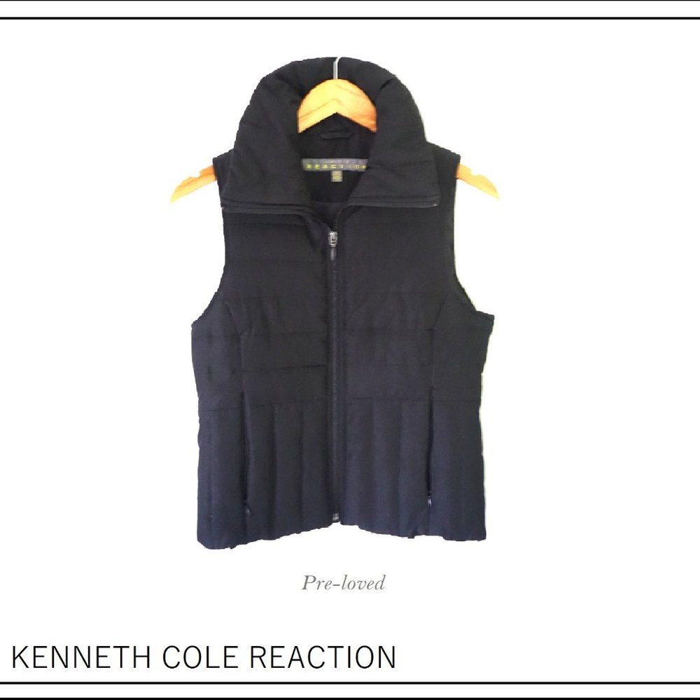 KENNETH COLE REACTION BLACK QUILT PUFFER VEST